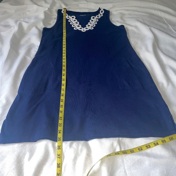 Lands' End Womens Navy Cotton Jersey Embroidered Swim Tunic Cover Sz Small(6/8) - Picture 3 of 8